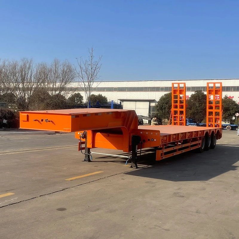 Hydraulic Ramp Lowboy Semi-Trailer